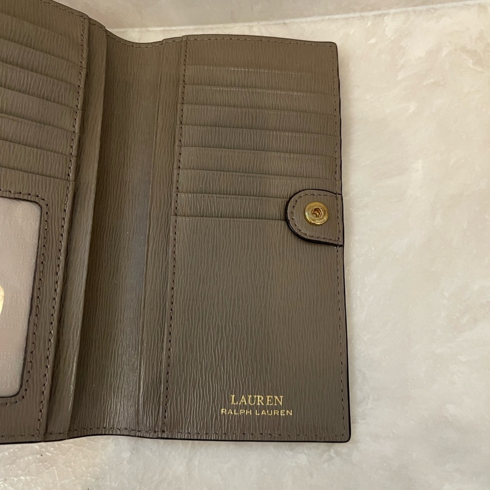 NWOT Ralph Lauren Bennington Slim Taupe Leather Wallet - Picture 11 of 13